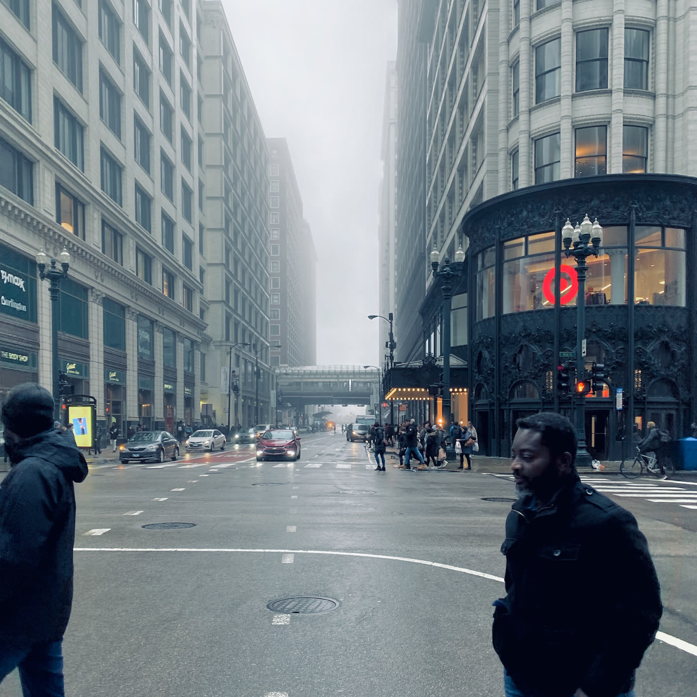 Even the fog stopped in for a little retail therapy