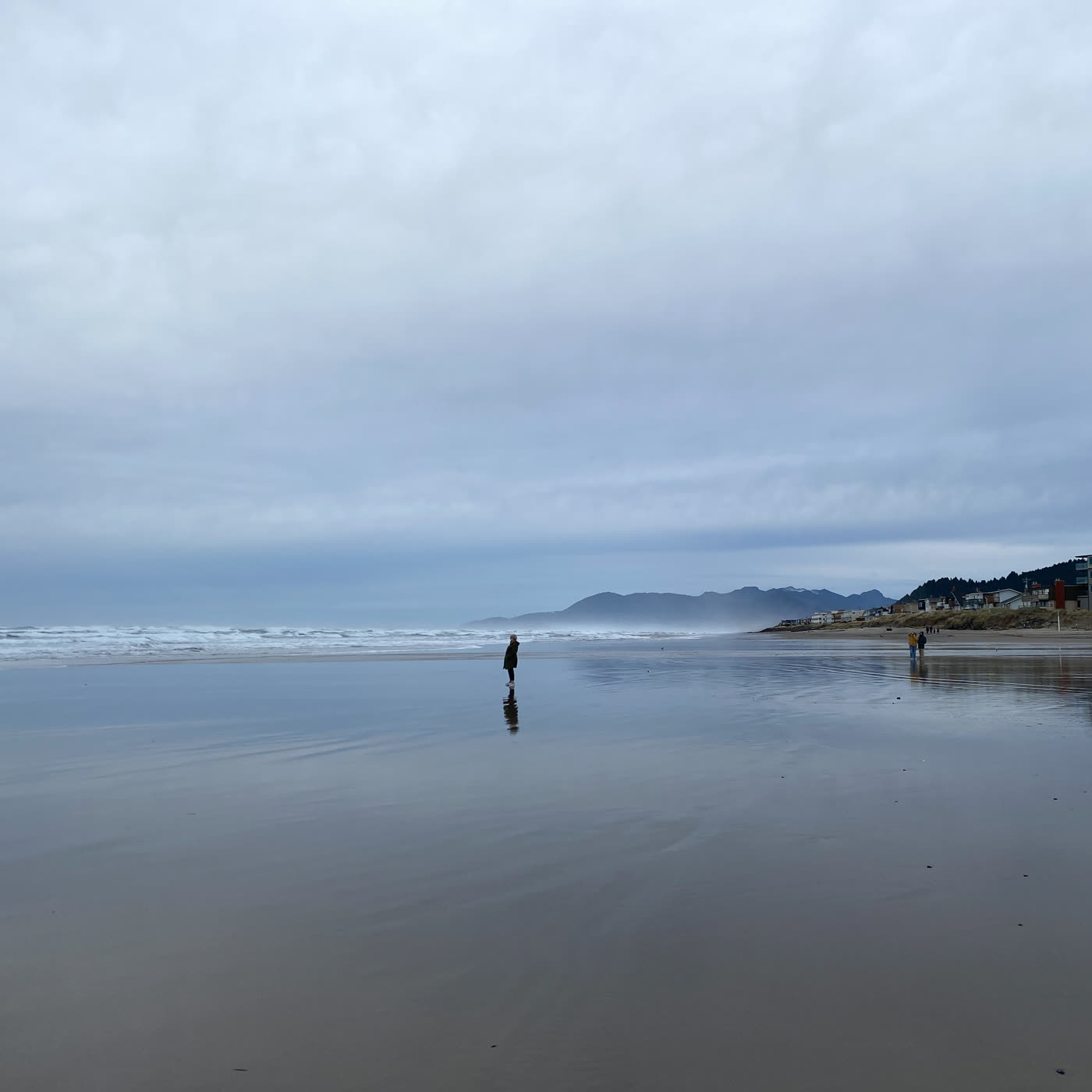 One person, a coastline, no immediate plans