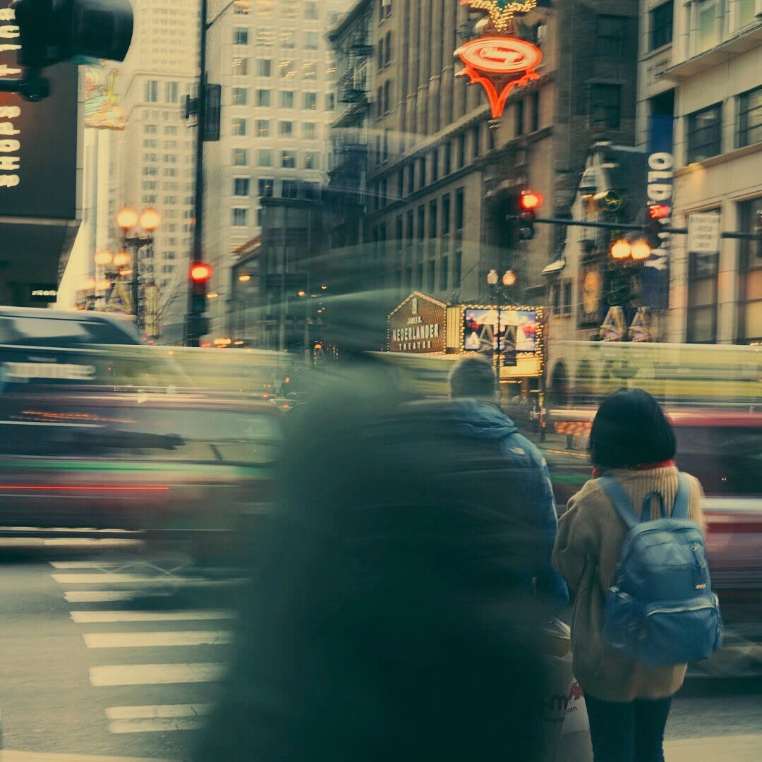 The city, refusing to hold still for the photo