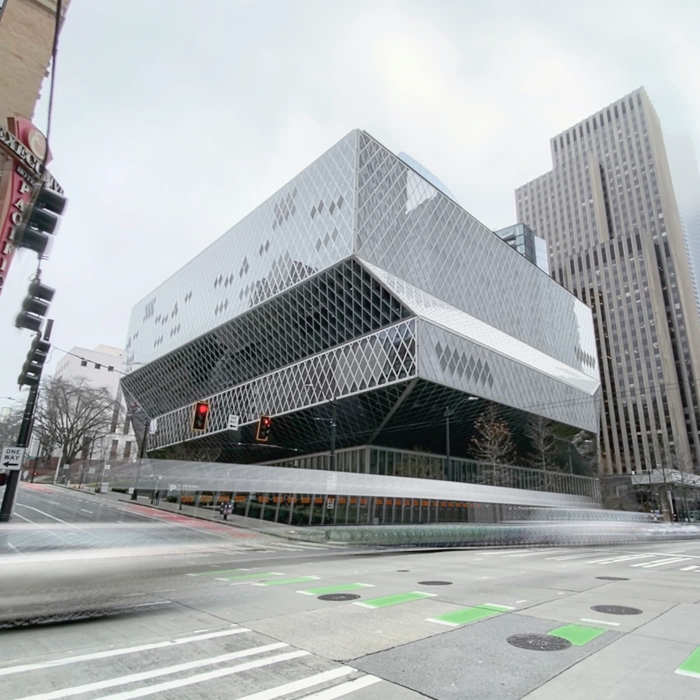 A library that looks mid-collapse and rather pleased about it