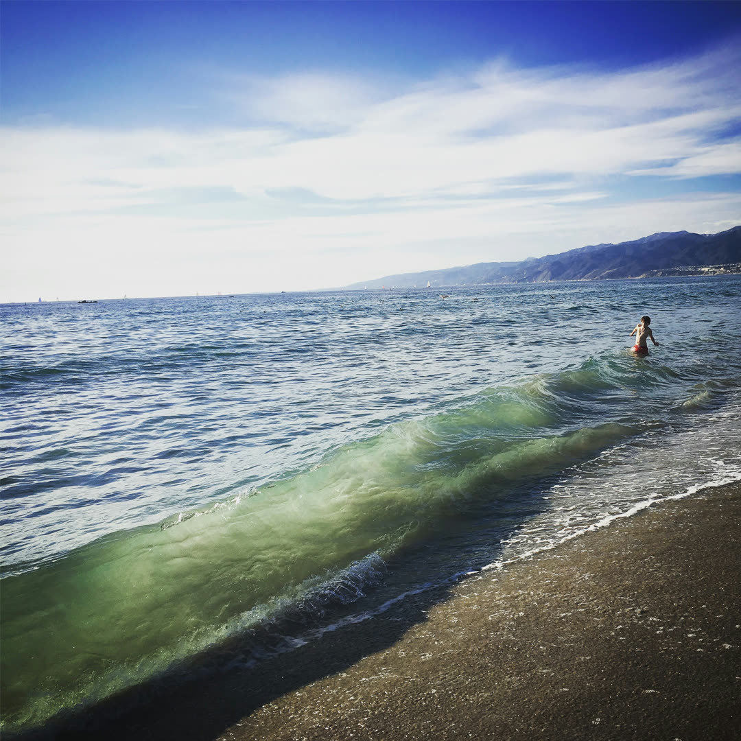 One small human, negotiating with the entire Pacific