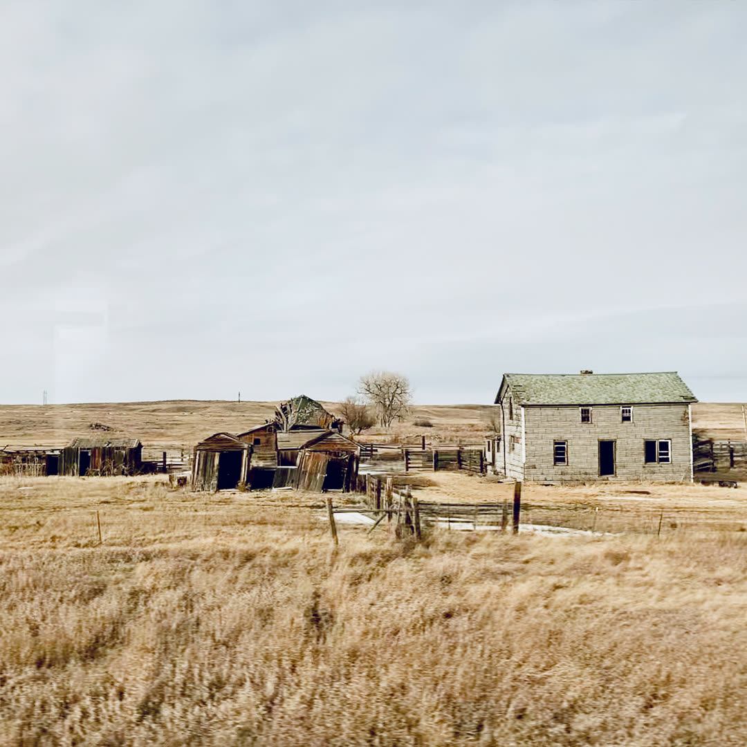 A house quietly returning the property to the prairie